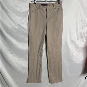 Gloria Vanderbilt Beige Straight-Leg Trousers